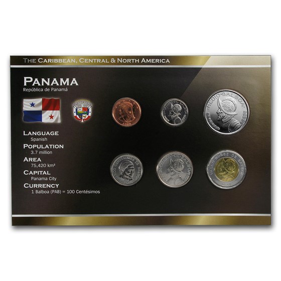 Panama 6-Coin Set 1 Centesimo-1/2 Balboa Panama 6-Coin Set 1 Centesimo-1/2 Balboa
